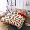 Красный Рождественский Пододеяльник Три Предмета Полиэстер 3D Цифровое Постельное Белье Домашний Текстиль