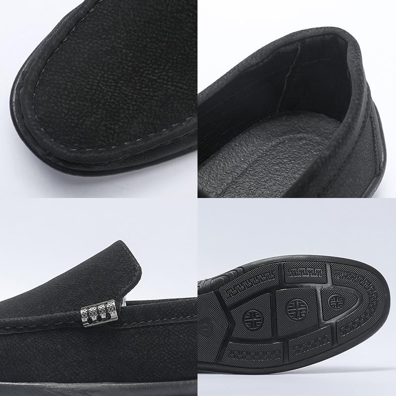 Мужская обувь 2025 новая мягкая подошва мягкий бок обувь Дуду обувь на одной педали ленивая обувь британская повседневная обувь мужская