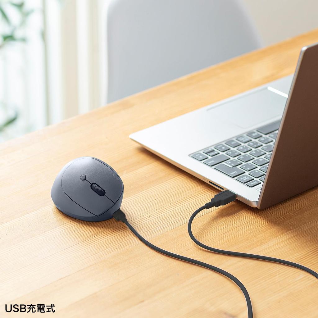 Бесшумный беспроводной комбо-набор Sanwa Supply, компактная эргономичная мышь (Перезаряжаемый, 5 кнопок, Черный) MA-EWBBS522BK