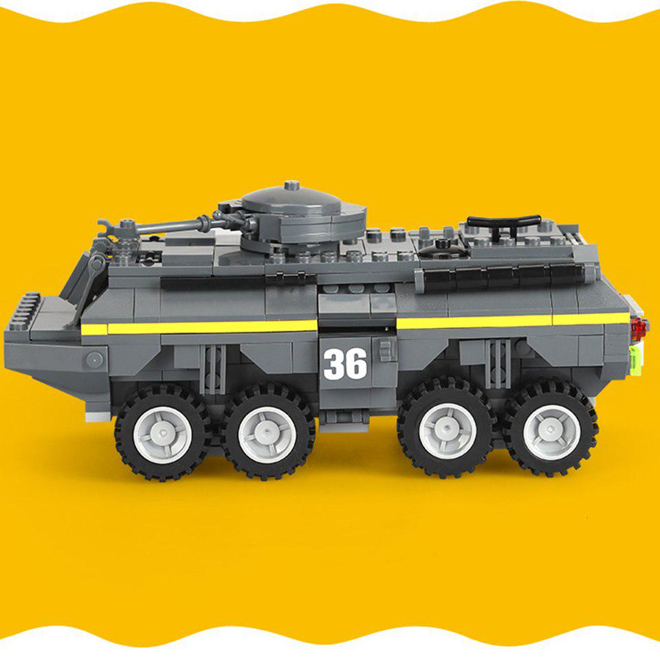 384pcs Armored Car Building Block Sets Military Tank Soldiers Bricks Assembling Educational Toy Gift