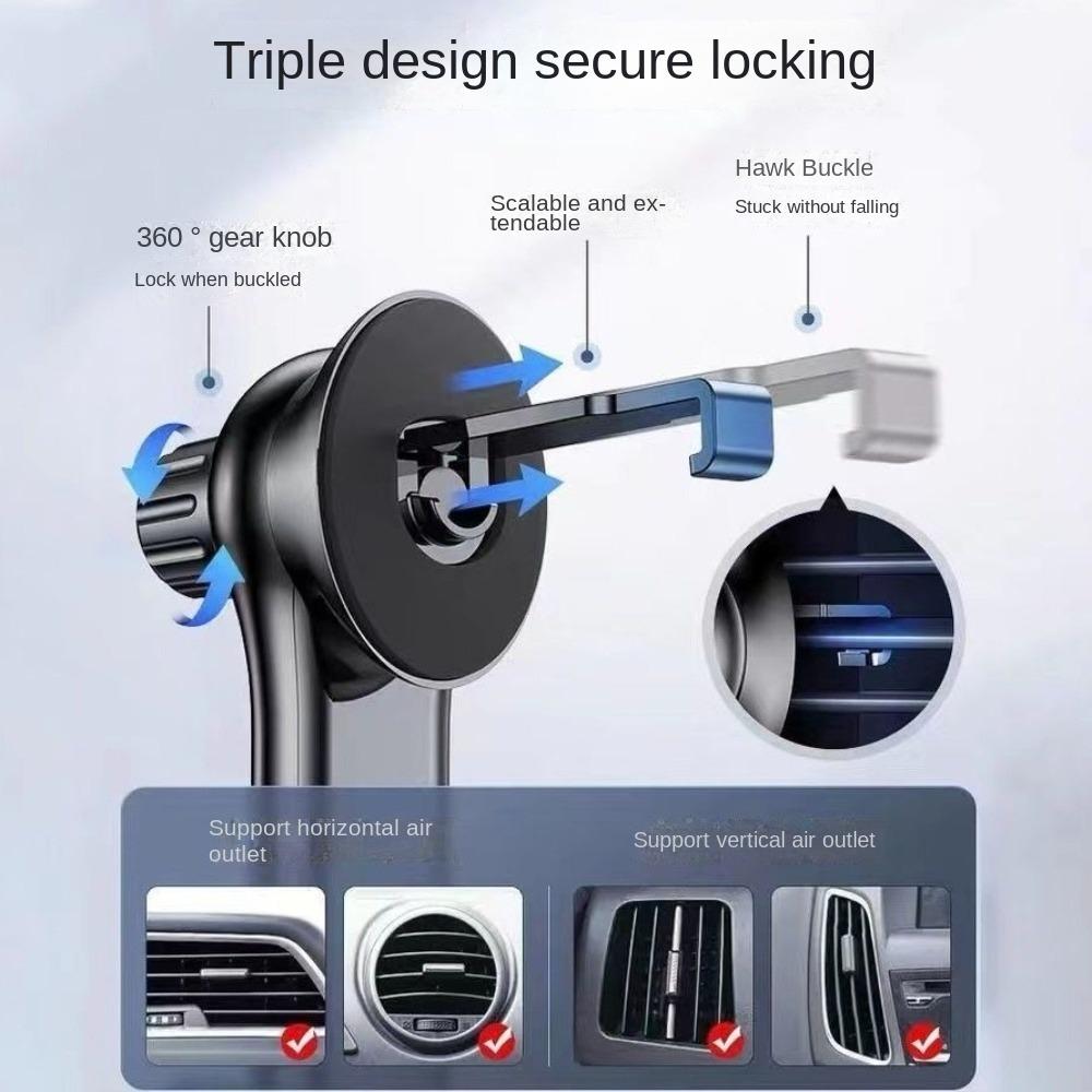 Телескопическое автомобильное крепление для телефона на вентиляционное отверстие 4,7-7 дюймов, поддержка смартфона, гравитационный автомобильный держатель для телефона