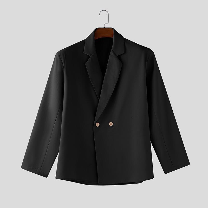 INCERUN Мужские пиджаки с лацканами, длинными рукавами, на одной пуговице, повседневные, свободные, тонкие