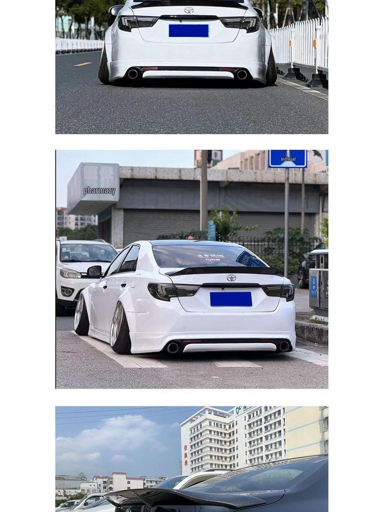 ABS спойлер "утиный хвост" для Toyota Reiz (2005-2017 гг.), индивидуальная посадка, сверление не требуется.