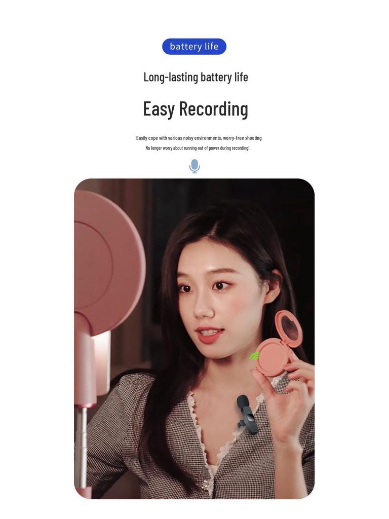 Cross-Border Wireless Lavalier Microphone K1: Dual Live Intelligent Noise Reduction Mini Mic