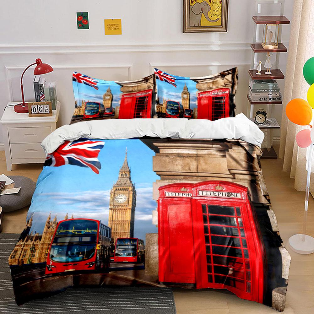 Union Jack, Big Ben, buses. Bedding sets Duvet cover sets Duvet covers Pillowcases(1*Duvet Cover 2*Pillowcases without duvet insert)