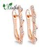 MINTHA Clip Earrings Trendy Rose Gold Color Wedding Daily Fashion Jewelry Cubic Zirconia Earrings For Women Bridal Earrings