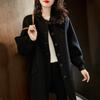 Black Woolen Coat for Women, Autumn New Style, Mid-length, Slim, Casual, Versatile Woolen Coat