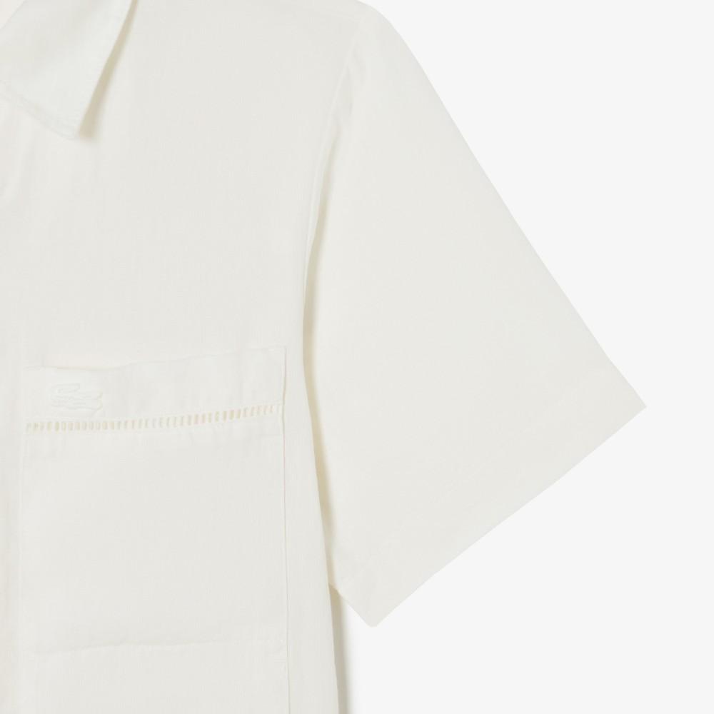 [Lacoste] Women's Linen Openwork Short Sleeve Shirt CF197E-56G70V