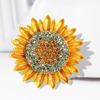 1шт ювелирные изделия очаровательные цветы подсолнечника желтый горный хрусталь брошь с кристаллами булавка