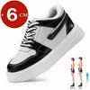 Unisex Genuine Leather Height Increasing Elevator Shoes Men Woman Height Increase Shoes 6cm Man Sneakers Lift Sport Casual Shoes