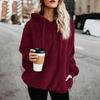 Winter Solid Thick Warm Long Color Women Hoodies Sleeve Zipper Hooded Sweatshirt