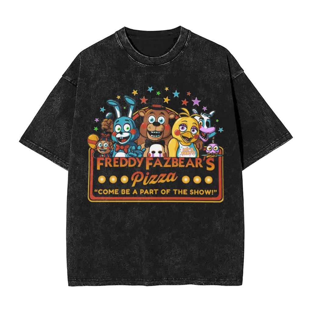 FNAF В Фреддис Стиль Уличной Одежды Хип-Хоп Новинка Футболки для Мужчин Женщин Хлопок Оверсайз Мягкий Комфорт Короткий Рукав