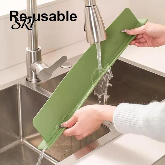 Reusable Splash Guard 2Pcs Sink with Suction Cup Non-slip Water Protector Kitchen Countertop Edge Anti-Splash Shield Board