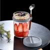 Overnight Oats Containers with Lids and Spoons 13.5oz Breakfast Cup Glass Mason Overnight Oats Jars Salad Yogurt Container