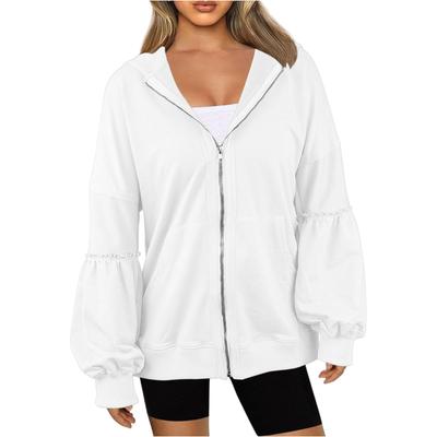 Женский модный пуловер с длинными рукавами и однотонная толстовка с капюшоном