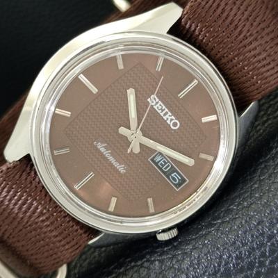 ВИНТАЖНЫЕ МУЖСКИЕ АВТОМАТИЧЕСКИЕ ЧАСЫ SEIKO ЯПОНИЯ 7009A С КОРИЧНЕВЫМ ЦИФЕРБЛАТОМ a701391-5