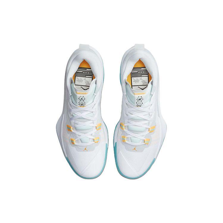Air Jordan Zion 1 PF Белый Динамичный Бирюзовый Мужские Кроссовки Лазерно-Оранжевый Черный DA3129-101