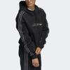 adidas Originals Трилистник в полоску Пуловер с капюшоном Мужские топы Черный H31284