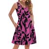 Women's Summer Fashion Casual V-neck Pleated Patchwork Vintage Floral Print Sleeveless Pocket Vest Dress