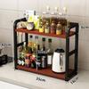 Металлическая настольная полка, экономящая место, 2-ярусная стойка для специй, полка для хранения специй, для использования на кухне