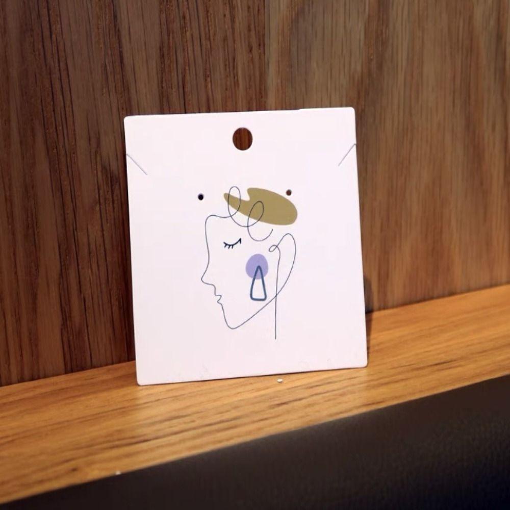 100 шт. Картонные бумажные карточки для ожерелий, Картонные карточки для бижутерии, Картонные карточки для демонстрации серег, Упаковка для ювелирных изделий