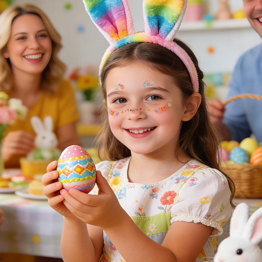 Новое поступление Пасхальные наклейки-тату для макияжа Яйцо Лицо Праздничная вечеринка Милый Кролик Дети Сделай сам