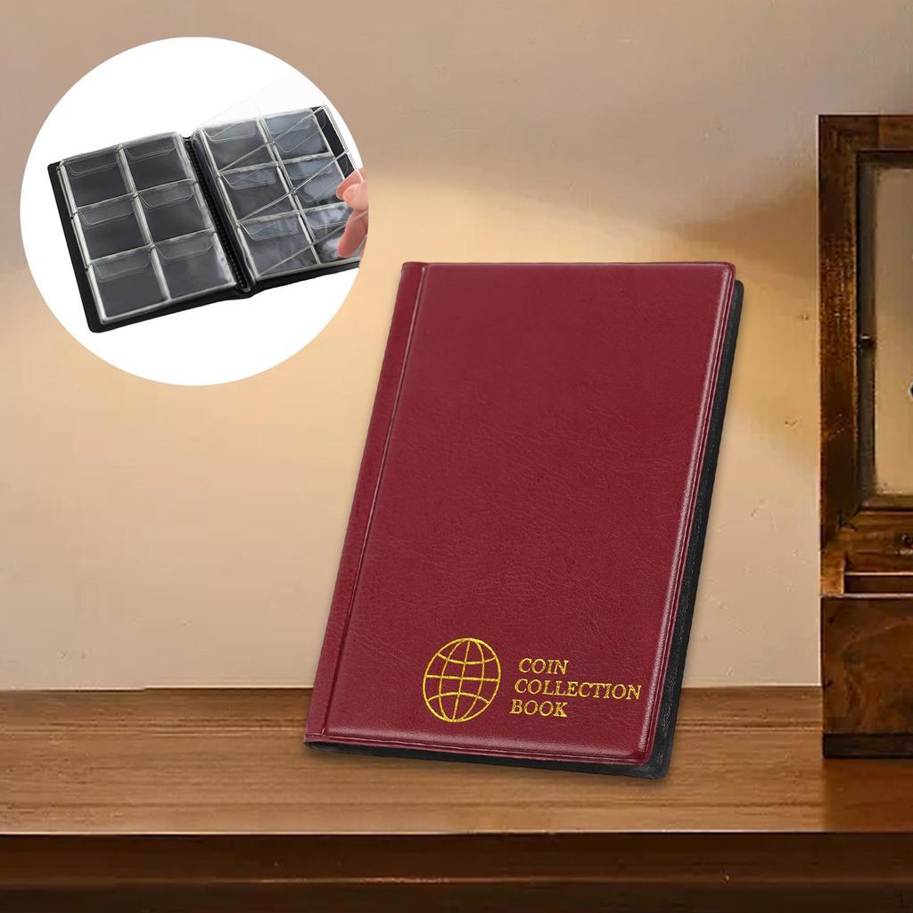 Альбом-органайзер для монет для коллекционеров, папка-регистратор на 60 карманов для хранения денег и пенни