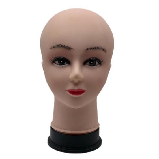 Bald Female Mannequin Head Professional Cosmetology for Wig Making Display Wigs Eyeglasses Hats Salon DIY Painting Display Holder