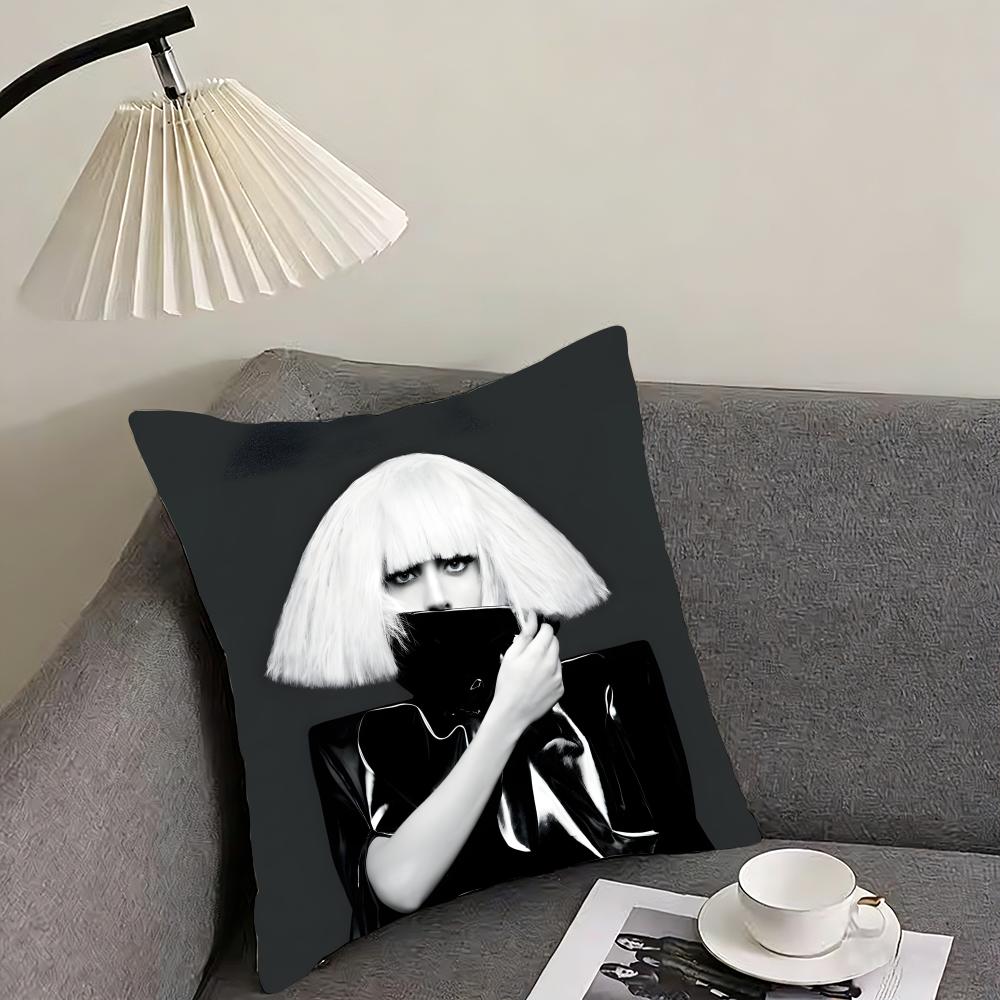 LLady GagaA Singer Cushion Cover Pillowcase Ultra Soft Skin Friendly Fabric Cloud Like Comfort Concealed Zipper