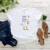 Summer Round Neck 3D Today I Am A Serious Goose Print Top  Fashionable Casual Short Sleeved Women's T-shirts
