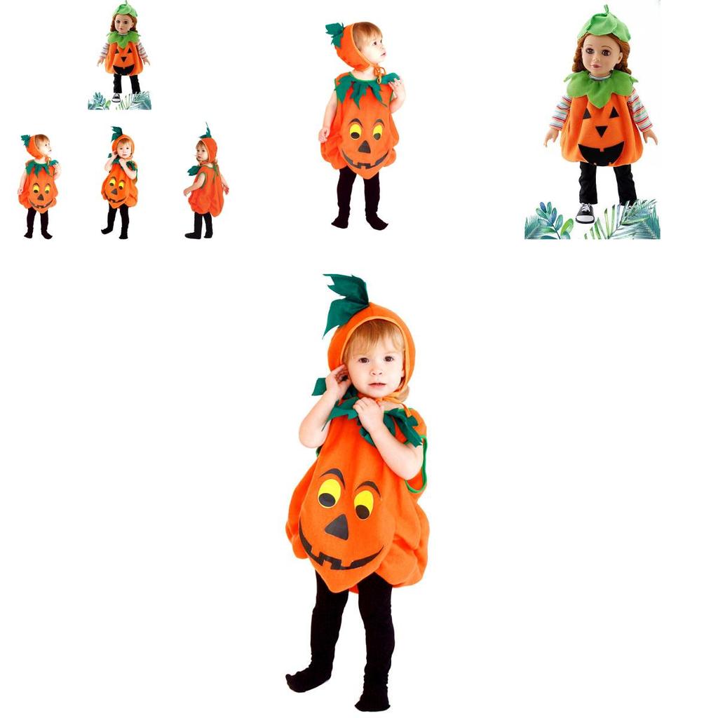 Children's Festival Pumpkin Costume Soft Comfy For All-day Wear On Halloween!