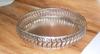 Round Mini Designer German Silver Tray | Silver Plated | Best Gift for Pooja | Diwali | Anniversary | House Warming. Size: 8x8"