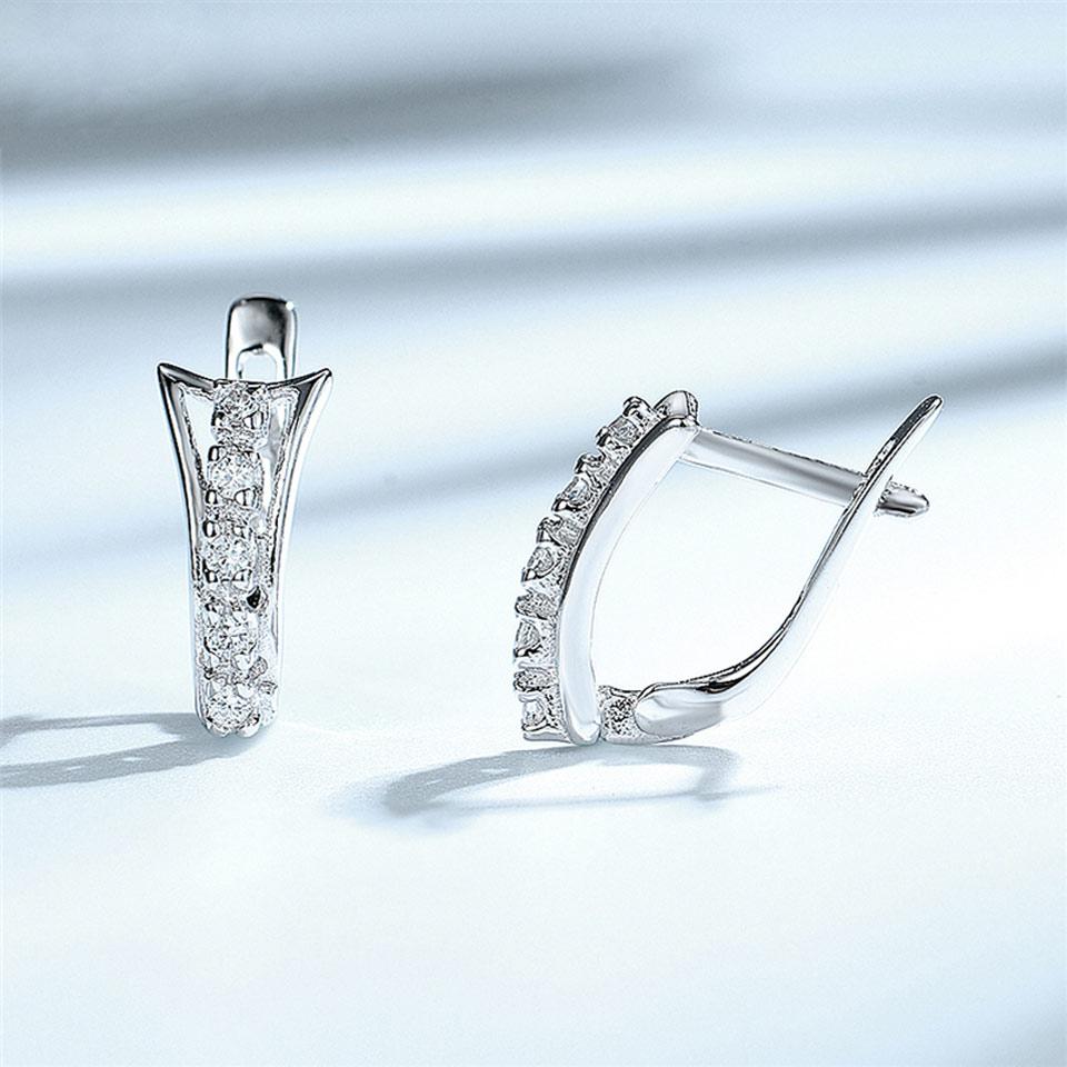 Серьги-клипсы женские из серебра 925 пробы с покрытием из белого золота и кубическим цирконием, винтажные, не тускнеющие