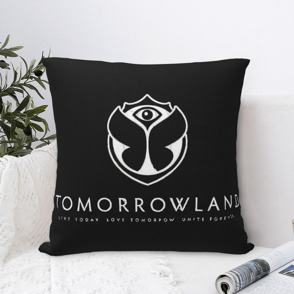 Квадратная наволочка Tomorrowlandd Бельгийская наволочка для подушки с электронным танцевальным принтом Потрясающая декоративная наволочка на молнии Для автомобиля 18"