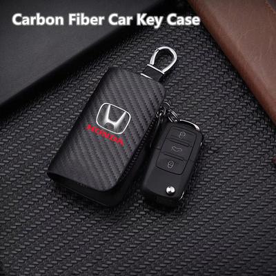 Для Honda Civic Accord CR-V Fit Crosstour Кожаный Чехол-сумка для Защиты Ключа Автомобиля Кейс для Ключа Автомобиля из Углеродного Волокна Брелок для Ключа Автомобиля