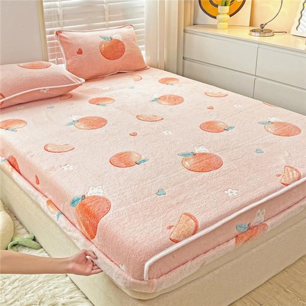 Молочный фланелевой чехол для матраса, сохраняющий тепло, утепленное покрывало, наматрасник, флисовый пылезащитный чехол, простыня, покрывало (Нет наволочки)