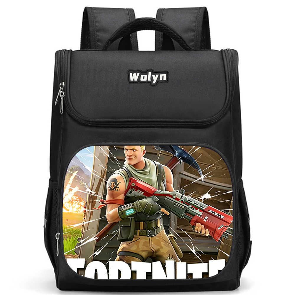 School Backpack with Multi Compartment ,Large Cartoon Fortnite School Bags for Boys & Girls,Durable Child Backpack for Aged 6-10