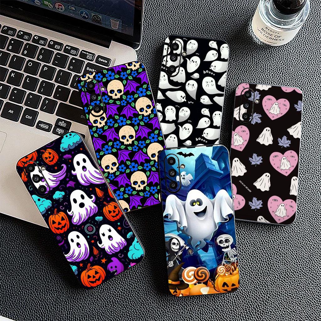 Little Ghost with Halloween Pumpkin Cover for Motorola Moto Edge 50 30 Fusion 40 NEO Ultra Pro E14 G20 E15 G35 G84 G13 G53 Case