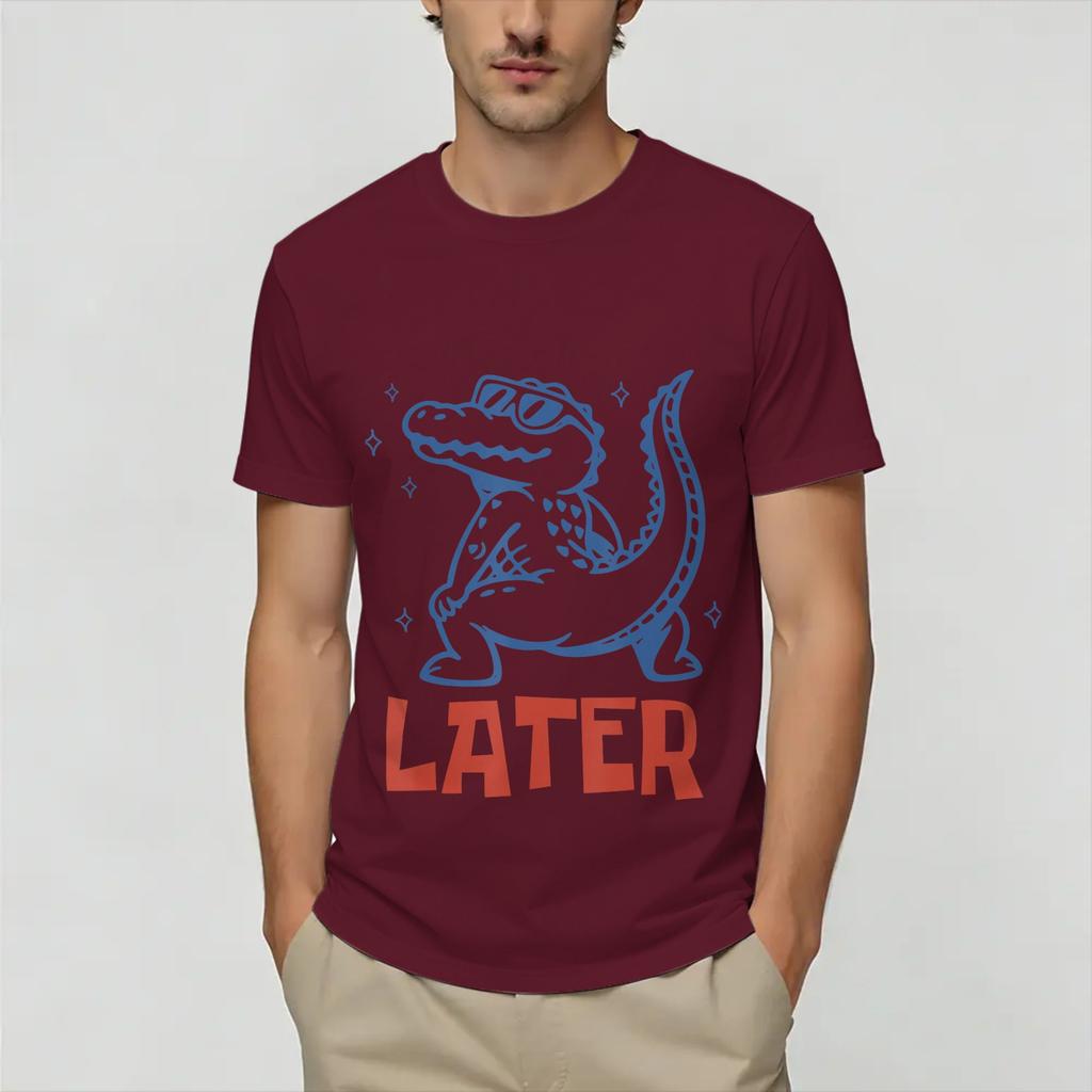 Oversized T Shirt Beach See You Later Teacher Summer Alligator Last Day of School Hipster TShirts for Unisex Sleeve Clothes