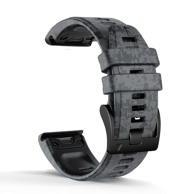 22 мм 26 мм Камуфляжный силиконовый ремешок для Garmin Fenix 7X 7 6X 6 Pro 5 5X Plus Epix 2 965 955 935 945 Смарт-часы Ремешок Браслет Наручный ремешок
