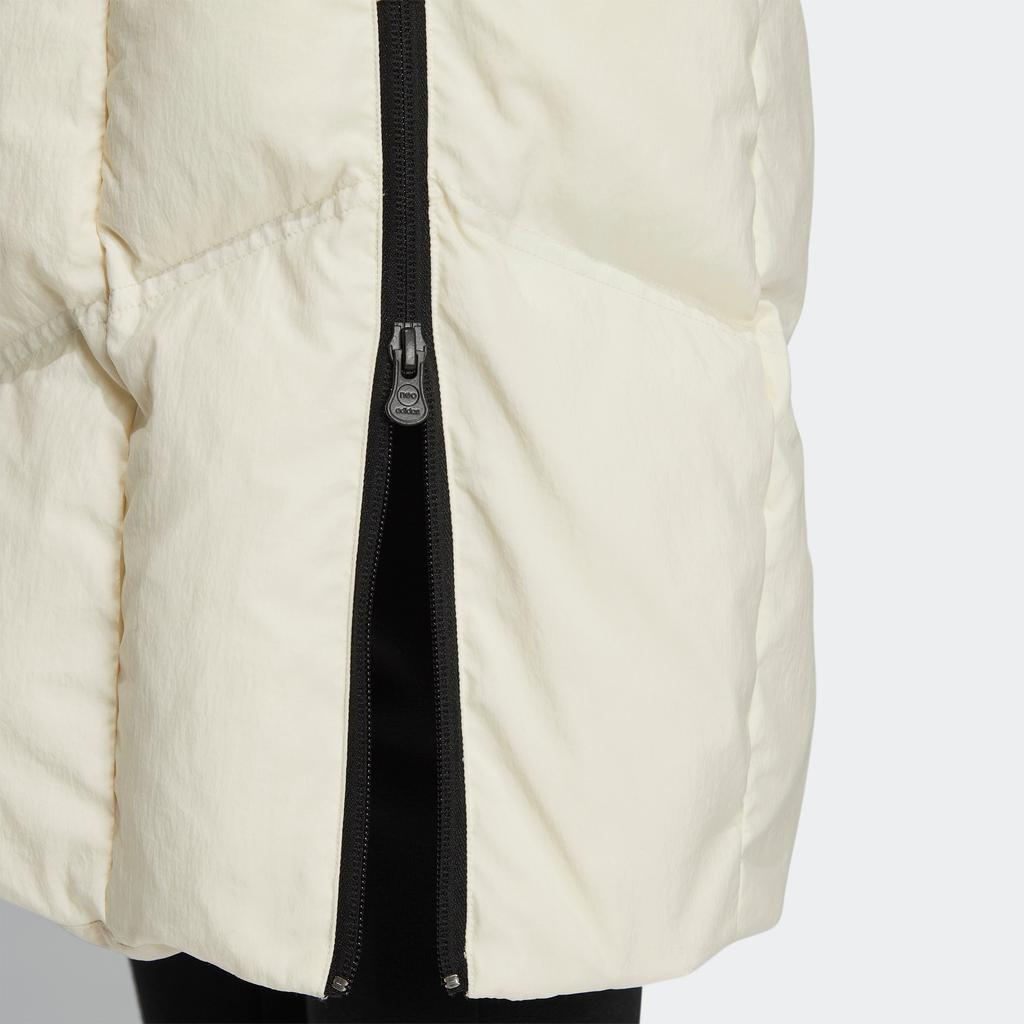 Adidas Neo Pure Color с логотипом и принтом на молнии с капюшоном, пуховик, женская верхняя одежда, белый HN9865