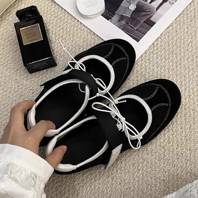 Спортивные балетки женские летние новые на липучке с мелким вырезом туфли Мэри Джейн женские повседневные на мягкой подошве одинарные туфли