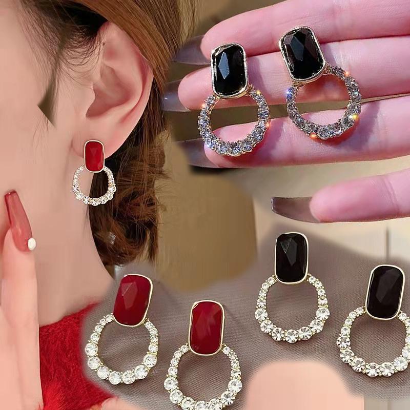 2023 Новые серьги с геометрическим дизайном Minors Design Sense в стиле ретро, европейские французские серьги, украшения в виде колец, универсальные, темпераментные сетчатые красные серьги для женщин