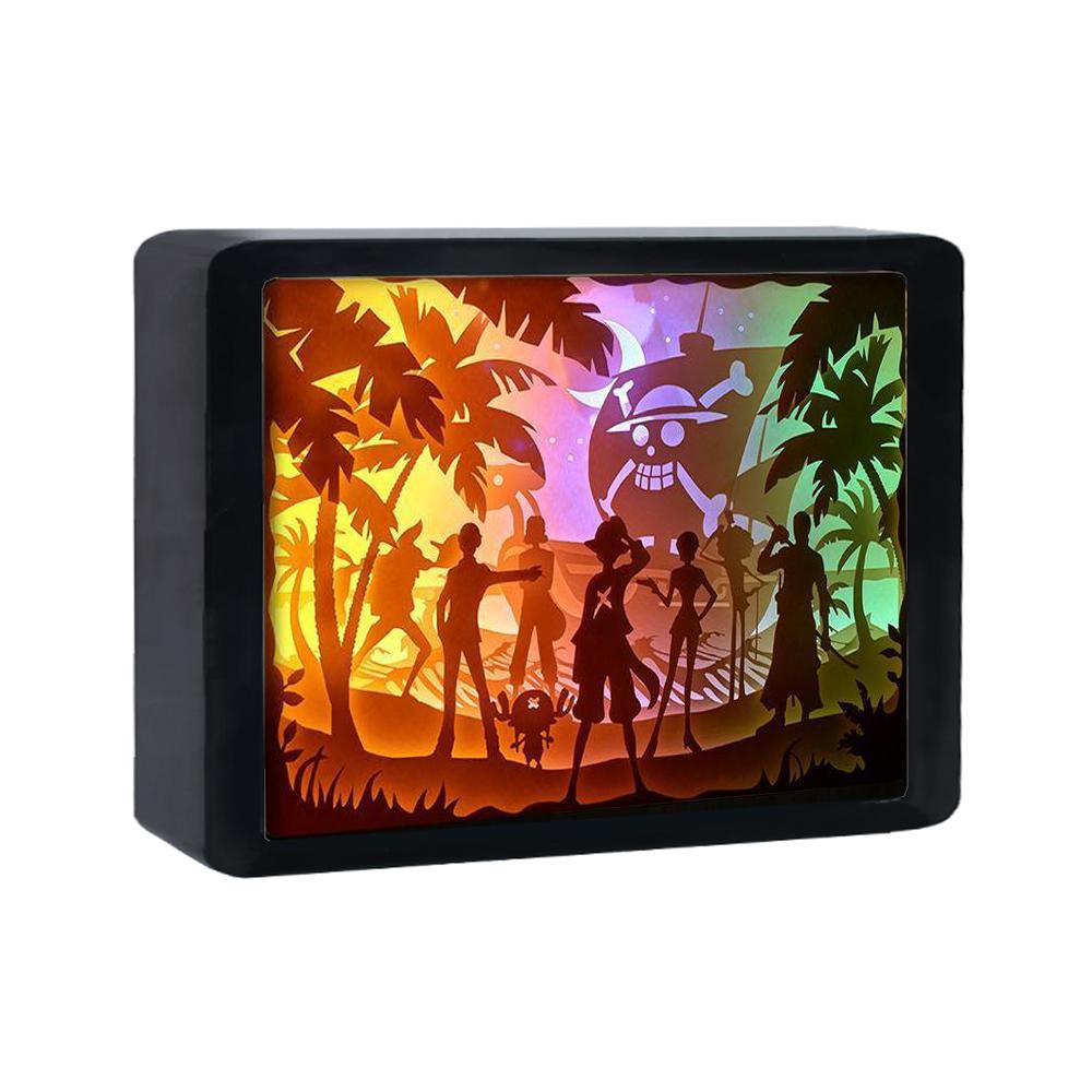 Аниме световой короб 3D светодиодный ночник принцесса Diy вырезанная из бумаги теневая коробка световая рамка картина атмосфера свет декор комнаты детский подарок