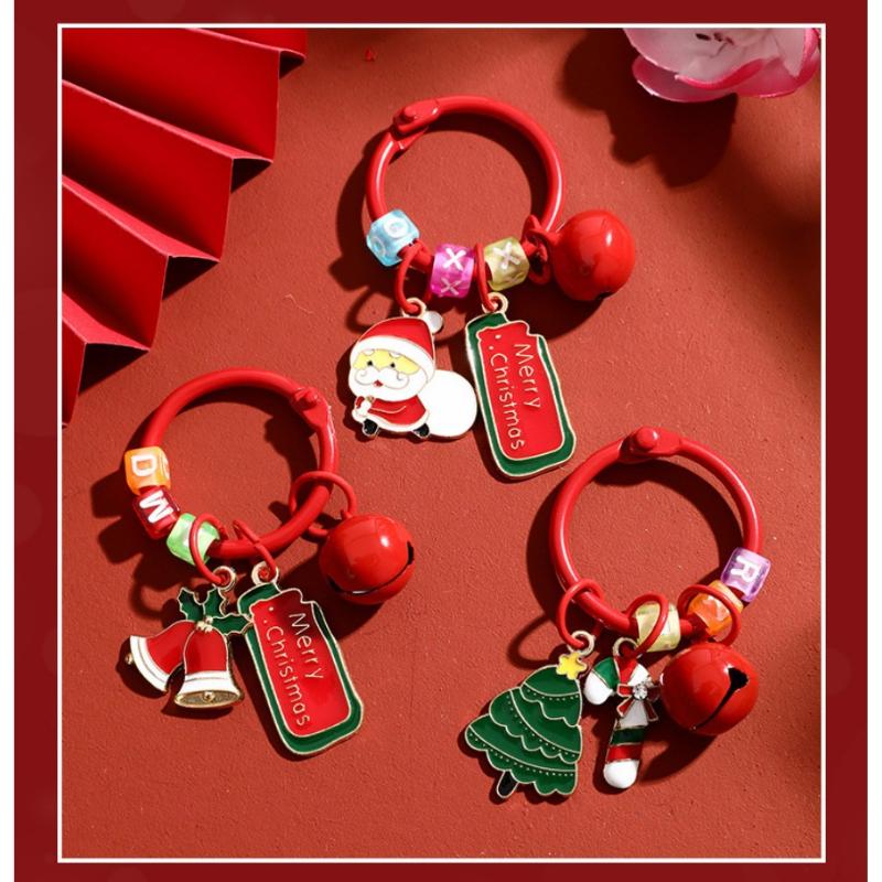 Подвеска для сумки Мультяшная Рождественская бирка Подвеска Рождественская елка Рождество Санта Клаус Брелок Креативный Рождественский венок Олень Брелок для ключей Девочки