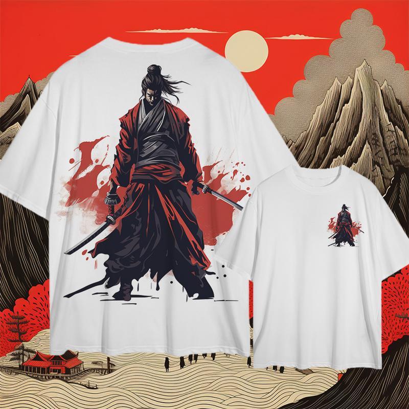 Ретро мужская футболка с принтом самурая 3d, свободные футболки для мужчин, новая модная повседневная мужская одежда, свободные дышащие топы с короткими рукавами