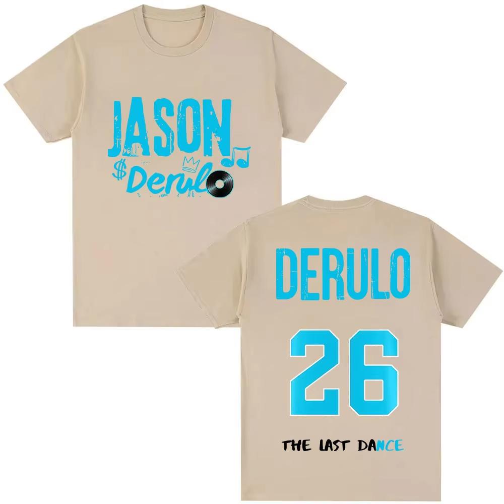 Jason Derulo Last Dance Tour 2026 graphics Cotton shirt unisex Y2k Hip hop Style Retro Summer Mens Short sleeve Top fan gift