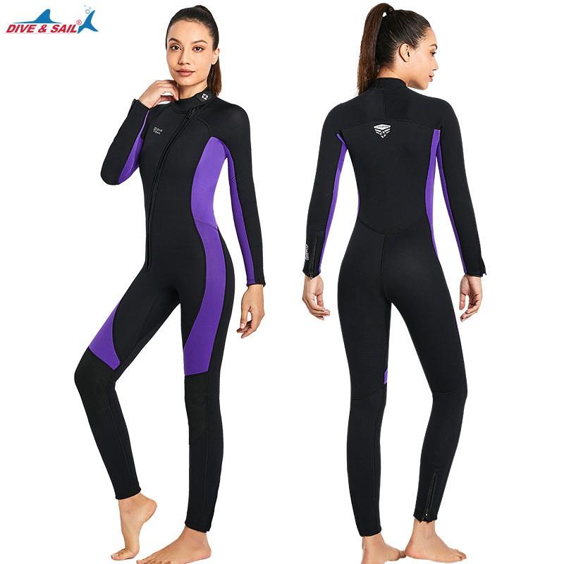 Diving Suit 3MM One-piece Long-sleeved Cold-proof Warm Swimsuit Snorkeling Surfsuit