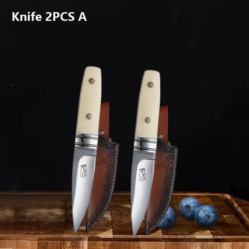WXCOO Stainless Steel Steak Knife for Kitchen Accessories Durable Forged Butcher Knife with Sheath Cooking Knife BBQ Chef