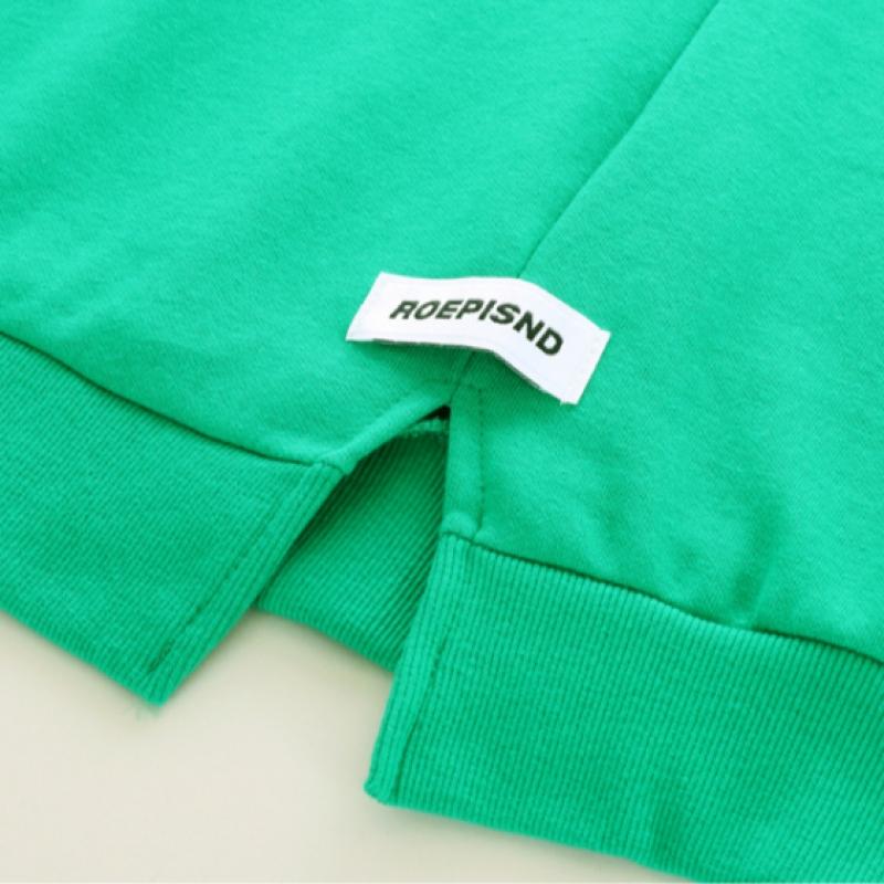 Shop Women Round Cropped Back Slit Sweatshirt White Dye Tss Wsh 11831